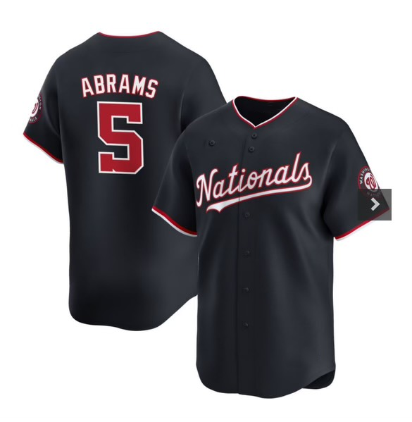 Washington Nationals #5 CJ Abrams Navy CONTON 2024 Alternate Limited Stitched Jersey