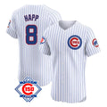 Chicago Cubs #8 Ian Happ Player White CONTON 150th Anniversary Limited Elite Home Game Stitched Jerseys