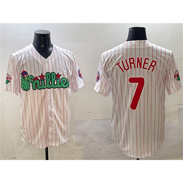 Philadelphia Phillies #7 Trea Turner White CONTON Phanatic Cool Base Stitched Jersey