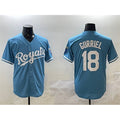 Kansas City Royals #18 Yuli Gurriel Blue CONTON Cool Base Stitched Jersey