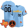 Custom Houston Astros  Love Street & Peace Sign Patch Vapor Premier Limited Jersey V2 ¨C Blue CONTON