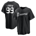 Atlanta Braves #99 Spencer Strider Player Black CONTON Home Game Stitched Jerseys