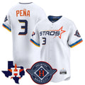 Houston Astros #3 Jeremy Pena Player White CONTON City Connect Texas Patch Vapor Premier Limited Home Stitched Jerseys
