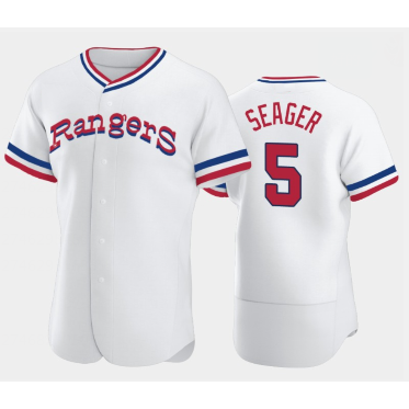 Texas Rangers #5 Corey Seager White CONTON Throwback Stitched Flex Base Jersey