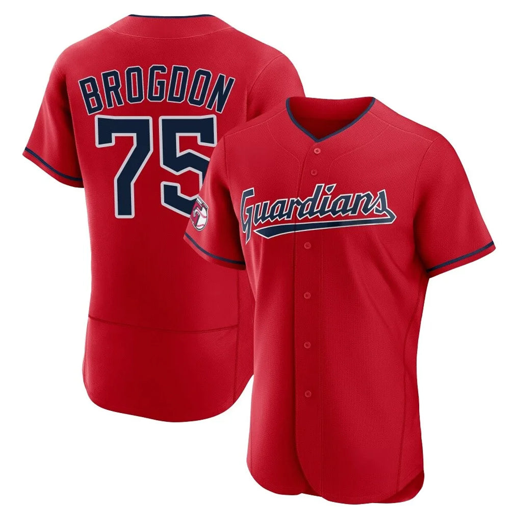 Cleveland Guardians #75 Connor Brogdon Player Red CONTON Limited Elite Home Stitched Jerseys