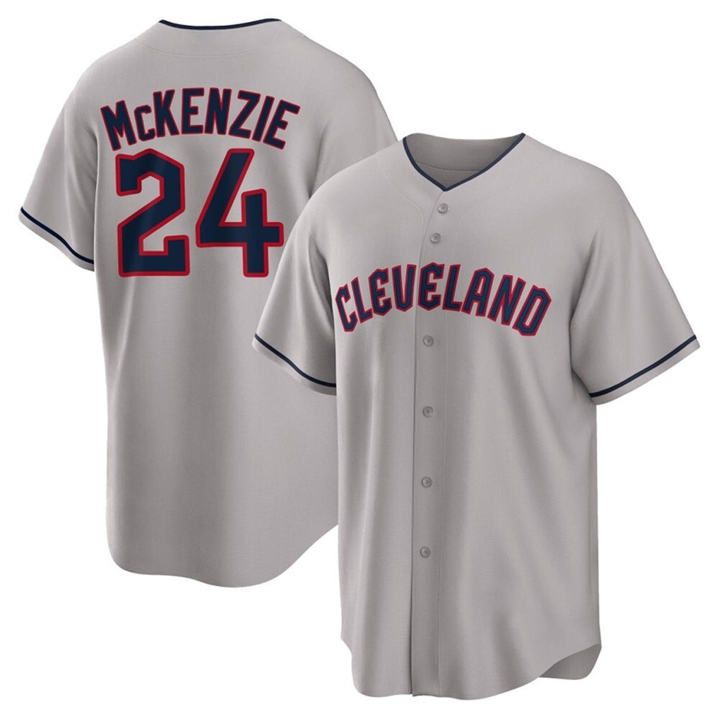 Cleveland Guardians #24 Triston McKenzie Player Gray CONTON Game Home Stitched Jerseys