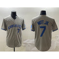 Kansas City Royals #7 Bobby Witt Jr. Gray CONTON 2024 Away Limited Stitched Jersey