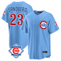 Chicago Cubs #23 Ryne Sandberg Player Light Blue CONTON 150th Anniversary Home Game Stitched Jerseys