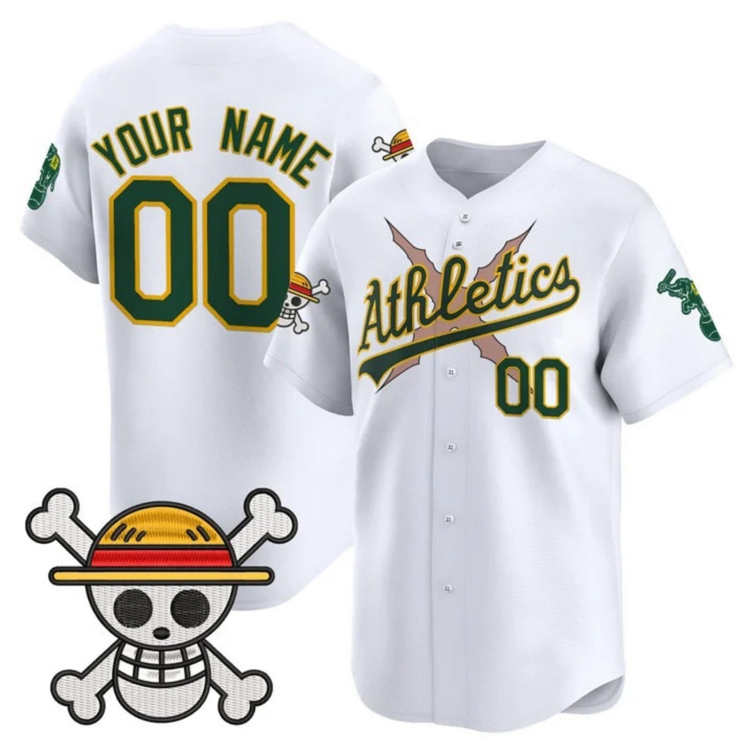 Custom Oakland Athletics x One Piece White CONTON Vapor Premier Limited Jersey - Stitched