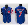 Chicago Cubs #7 Dansby Swanson Royal CONTON 2025 Independence Day Vapor Premier Limited Stitched Jersey