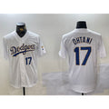 Los Angeles Dodgers #17 Shohei Ohtani Number White Gold CONTON Championship Stitched Cool Base Jerseys