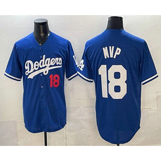 Los Angeles Dodgers #18 Yoshinobu Yamamoto MVP Blue CONTON Limited Stitched Jersey
