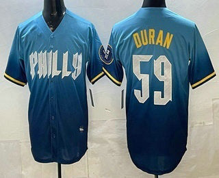 Philadelphia Phillies #59 Jhoan Duran Blue CONTON 2024 City Cool Base Jersey
