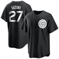 Chicago Cubs #27 Seiya Suzuki Player Black CONTON Game Stitched Jerseys