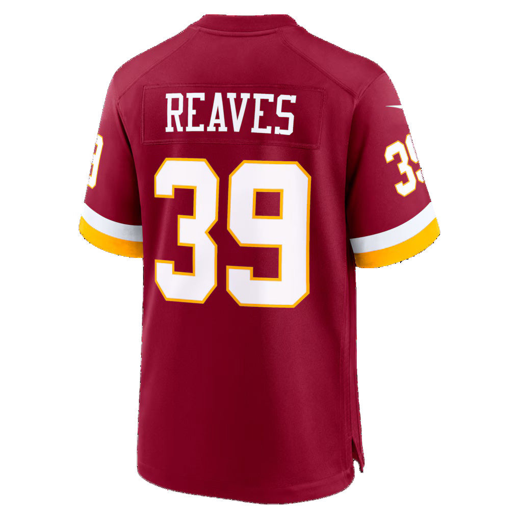 W.Commanders #39 Jeremy Reaves Burgundy CONTON Game Jersey