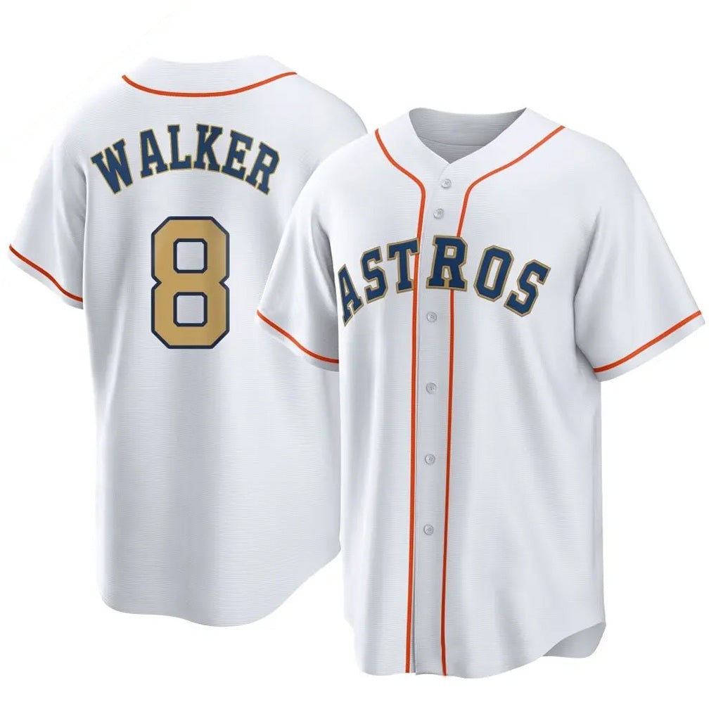 Houston Astros #8 Christian Walker Player Gold CONTON Collection Game Home Stitched Jerseys
