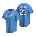 Kansas City Royals #23 Zack Greinke Light Blue CONTON Cool Base Stitched Jersey