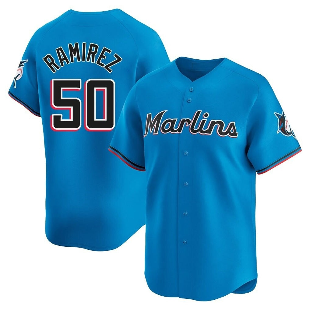 Miami Marlins #50 Agustin Ramirez Player Blue CONTON Home Limited Stitched Jerseys