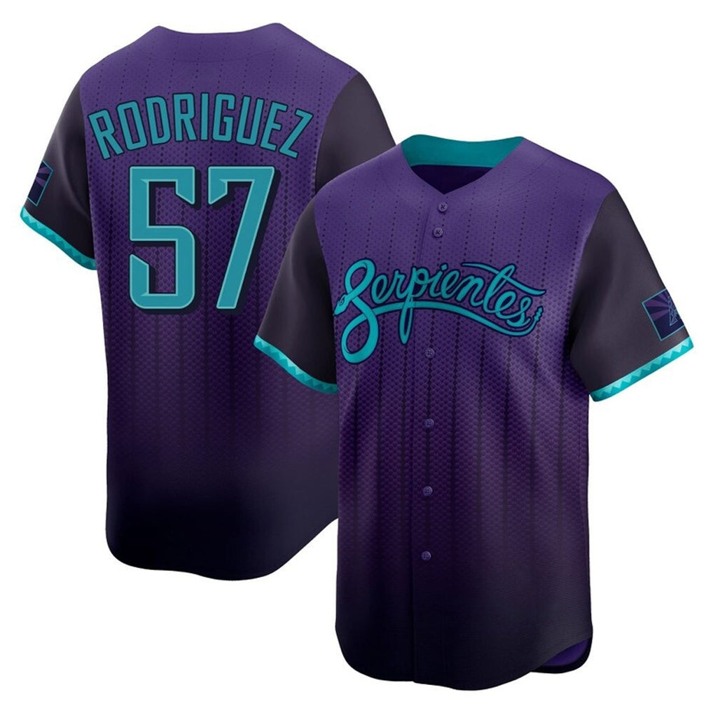 Arizona Diamondbacks #57 Eduardo Rodriguez Player Purple CONTON City Connect Limited Home Game Stitched Jerseys