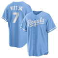 Kansas City Royals #7 Bobby Witt Jr. Light Blue CONTON Alternate Replica Jersey