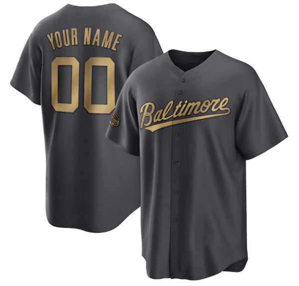 Custom Baltimore Orioles Active Player Charcoal CONTON 2022 All-Star Cool Base Stitched Jersey