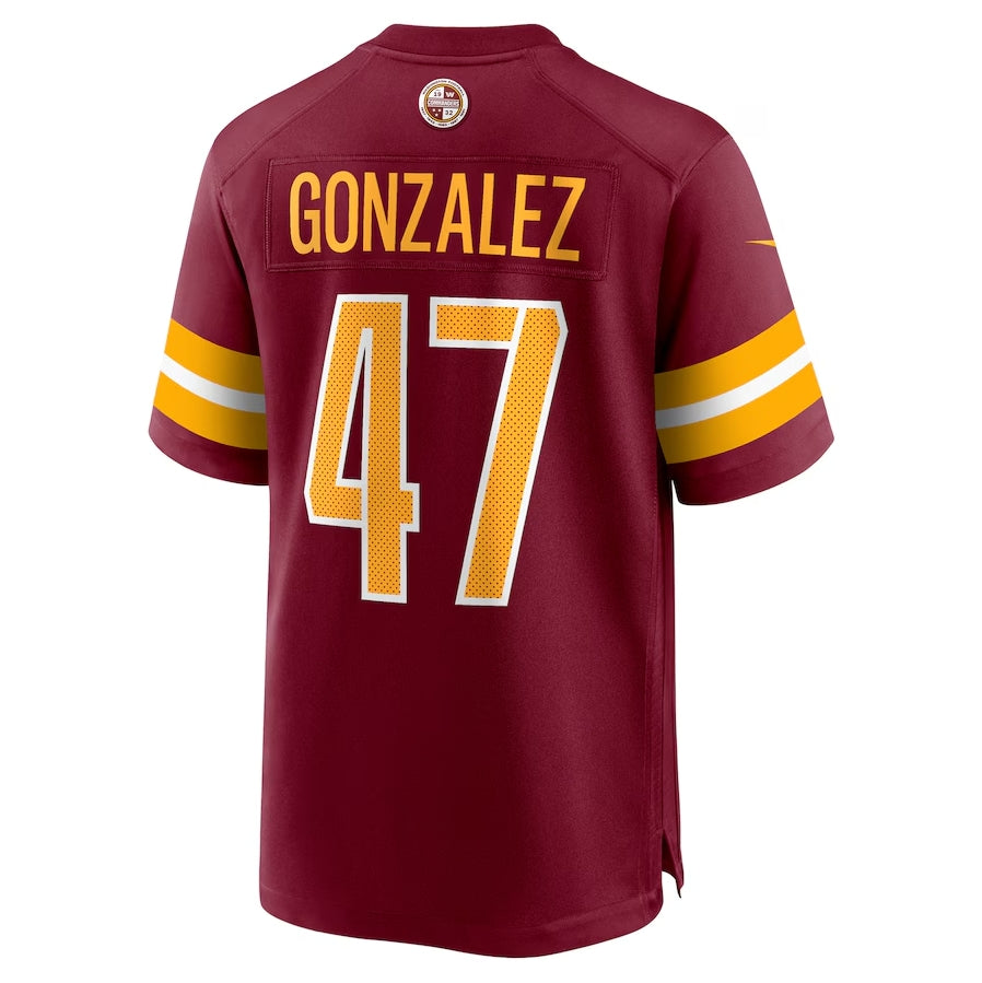 W.Commanders #47 Zane Gonzalez Burgundy CONTON Game Jersey