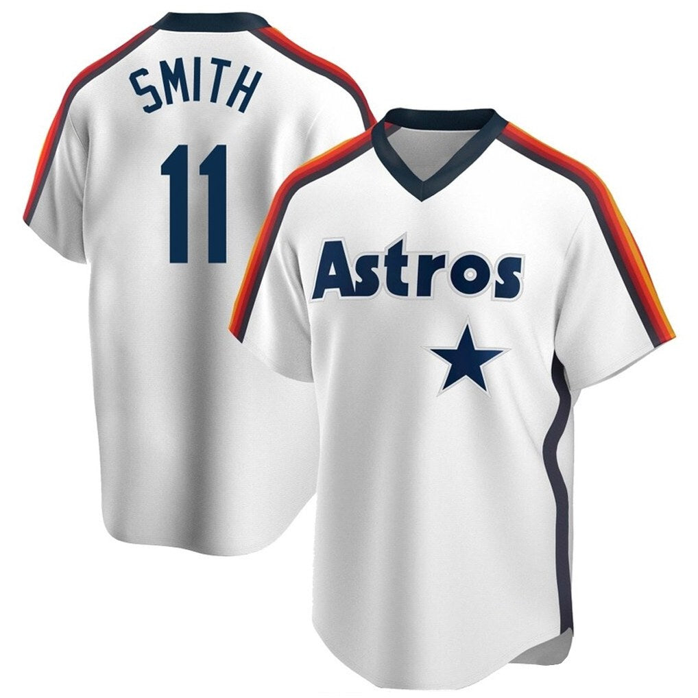 Houston Astros #11 Cam Smith Player White CONTON Cooperstown Collection T-shirt Stitched Jerseys