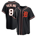 Detroit Tigers #8 Matt Vierling Player Black CONTON Fashion Out Home Game Stitched Jerseys