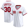Cincinnati Reds #30 Ken Griffey White CONTON Throwback Cooperstown Collection Limited Jersey