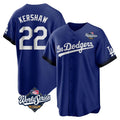 Los Angeles Dodgers #22 Clayton Kershaw Player Royal CONTON World Series City Connect Home Game Stitched Jerseys