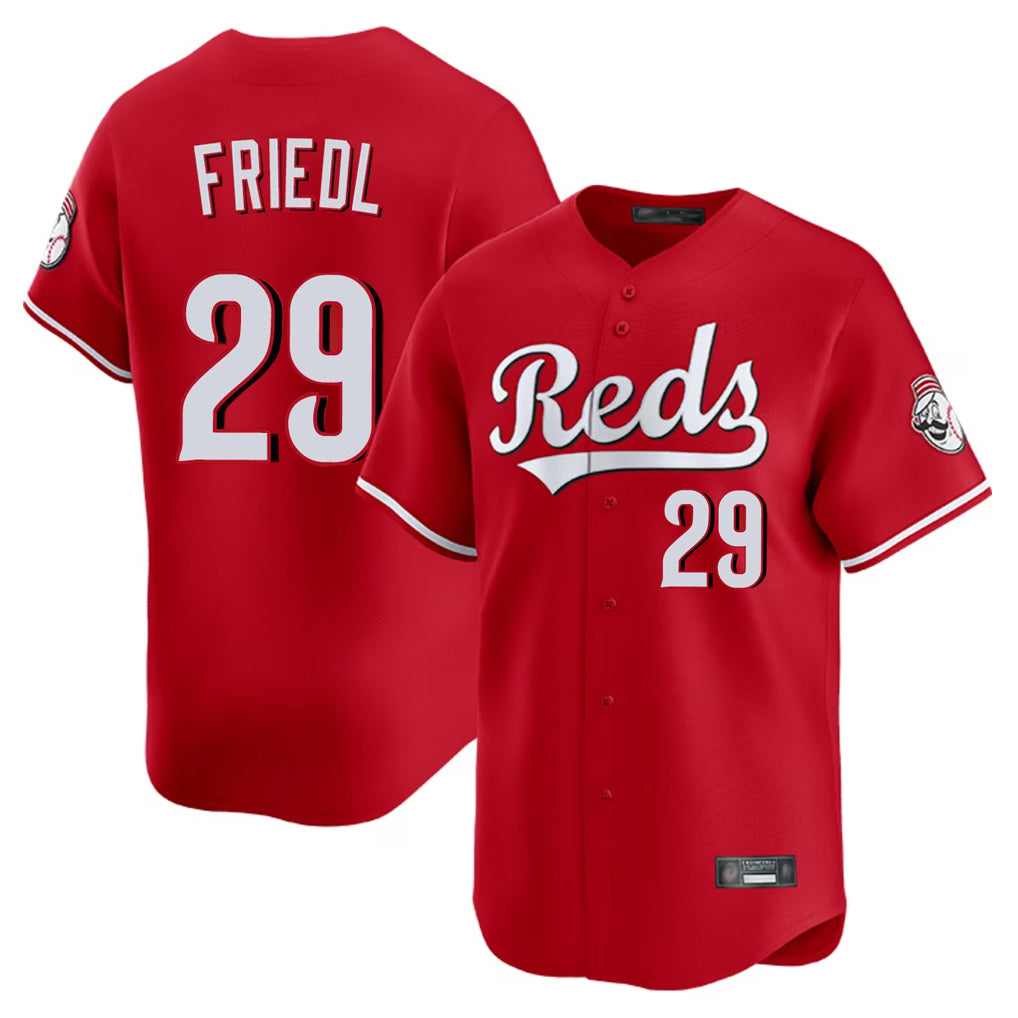 Cincinnati Reds #29 TJ Friedl Player Red CONTON Home Limited Stitched Jerseys
