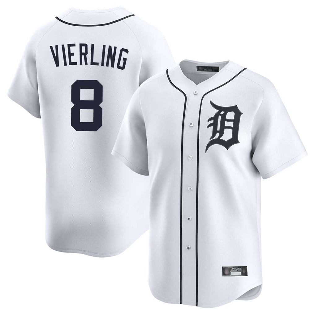 Detroit Tigers #8 Matt Vierling Player White CONTON Home Limited Stitched Jerseys