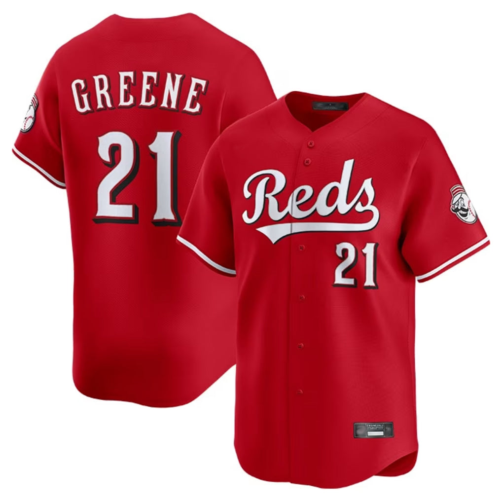Cincinnati Reds #21 Hunter Greene Player Red CONTON Home Limited Stitched Jerseys