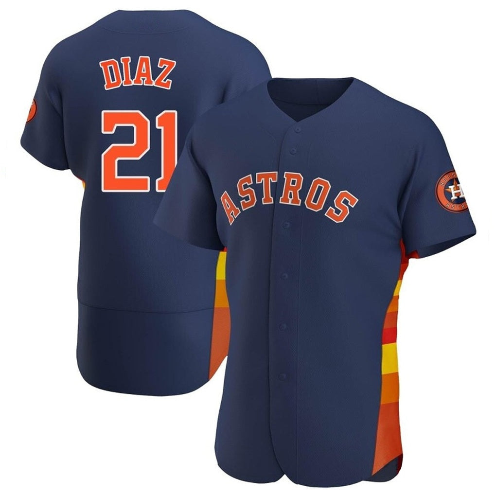 Houston Astros #21 Yainer Diaz Player Navy CONTON Home Limited Elite Stitched Jerseys