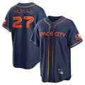 Houston Astros #27 Jose Altuve Player Navy CONTON City Connect Home Game Stitched Jerseys