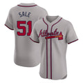 Atlanta Braves #51 Chris Sale Player Gray CONTON Limited Elite Home Game Stitched Jerseys