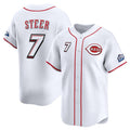 Cincinnati Reds #7 Spencer Steer White CONTON 2025 Speedway Classic Home Limited Stitched Jersey