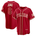 Texas Rangers #6 Josh Jung Red CONTON 2026 City Connect Stadium Jersey
