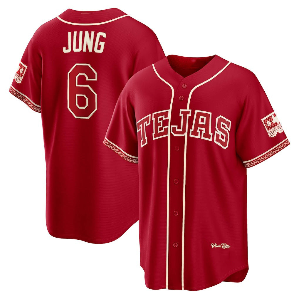 Texas Rangers #6 Josh Jung Red CONTON 2026 City Connect Stadium Jersey