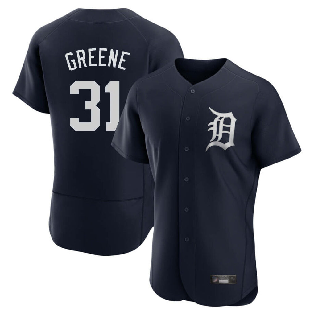 Detroit Tigers #31 Riley Greene Player Navy CONTON Limited Elite Home Stitched Jerseys