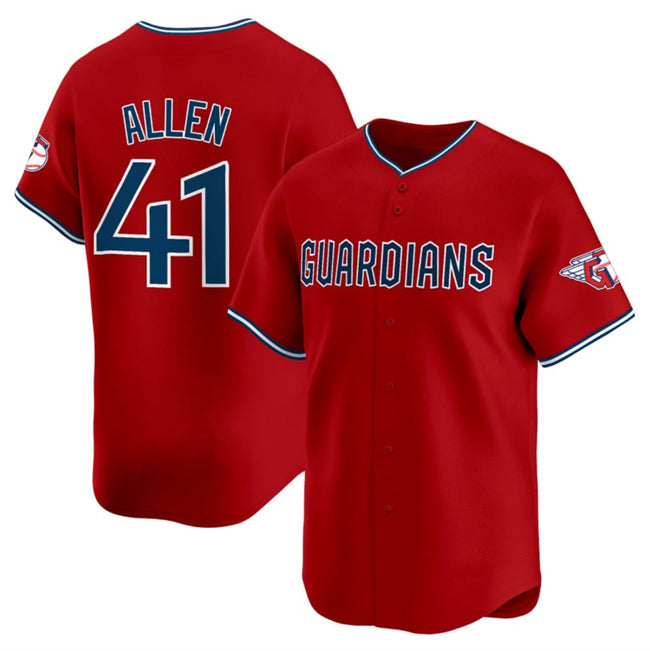 Cleveland Guardians #41 Carlos Santana Red CONTON Alternate Limited Stitched Jersey