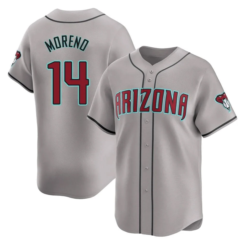 Arizona Diamondbacks #14 Gabriel Moreno Player Gray CONTON Road Limited Home Game Stitched Jerseys