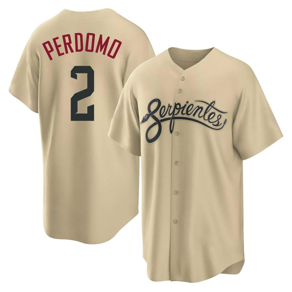 Arizona Diamondbacks #2 Geraldo Perdomo Player Tan CONTON City Connect Home Game Stitched Jerseys
