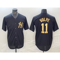 New York Yankees #11 Anthony Volpe Black Gold CONTON Cool Base Stitched Jersey