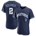 Chicago Cubs #2 Nico Hoerner Player Navy CONTON City Connect Limited Elite Home Stitched Jerseys