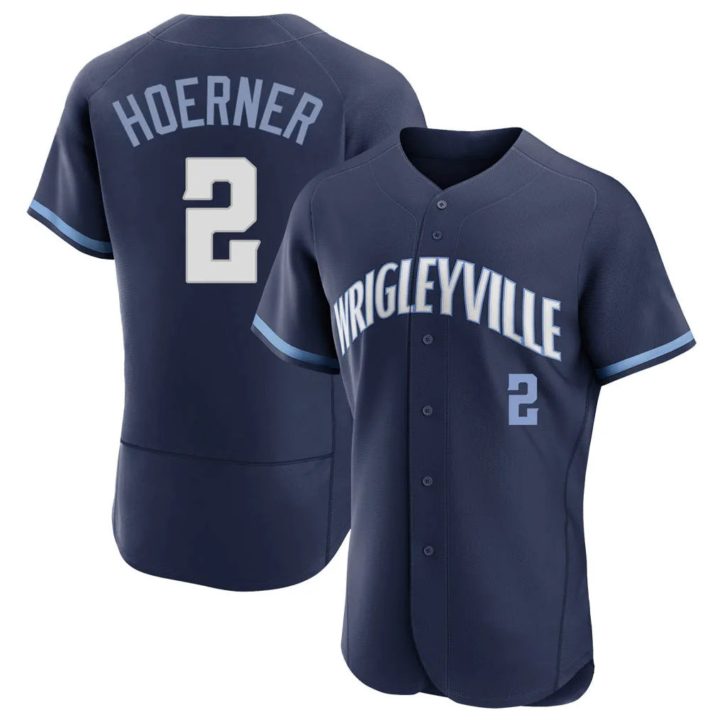 Chicago Cubs #2 Nico Hoerner Player Navy CONTON City Connect Limited Elite Home Stitched Jerseys