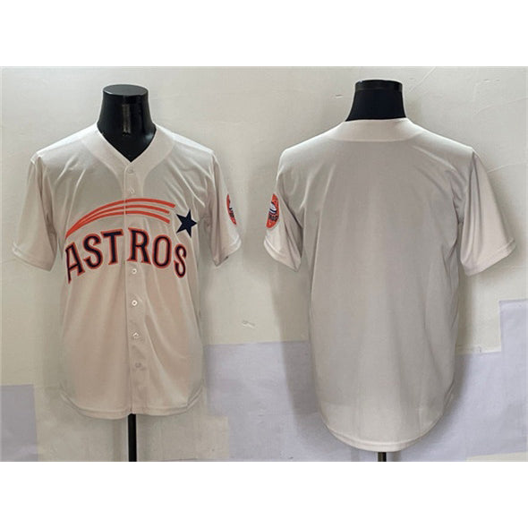 Houston Astros Blank Cream CONTON Throwback Cooperstown Collection Limited Stitched Jersey