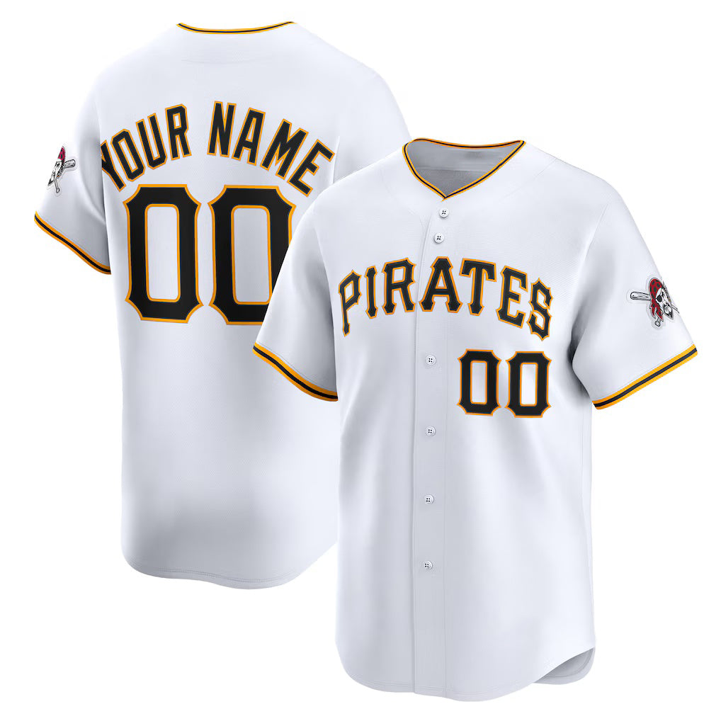 Custom Pittsburgh Pirates White CONTON Home Limited Jersey