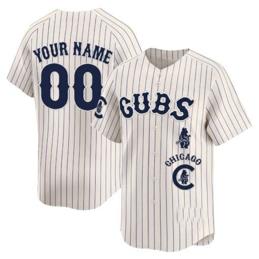 Custom Chicago Cubs Special Vapor Premier Limited Jersey ¨C All Stitched-Cream Pinstripe CONTON