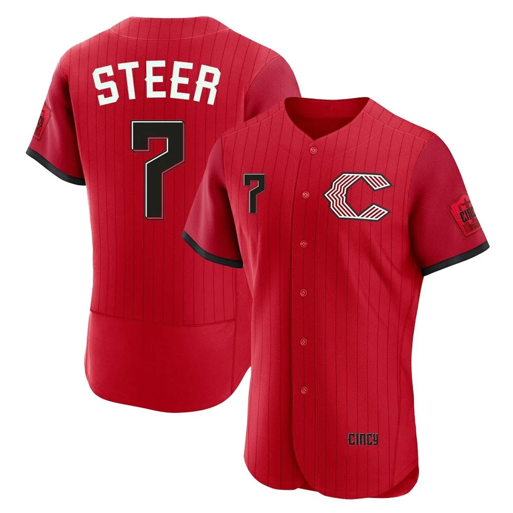 Cincinnati Reds #7 Spencer Steer Player Red CONTON 2026 City Connect Limited Elite Home Stitched Jerseys